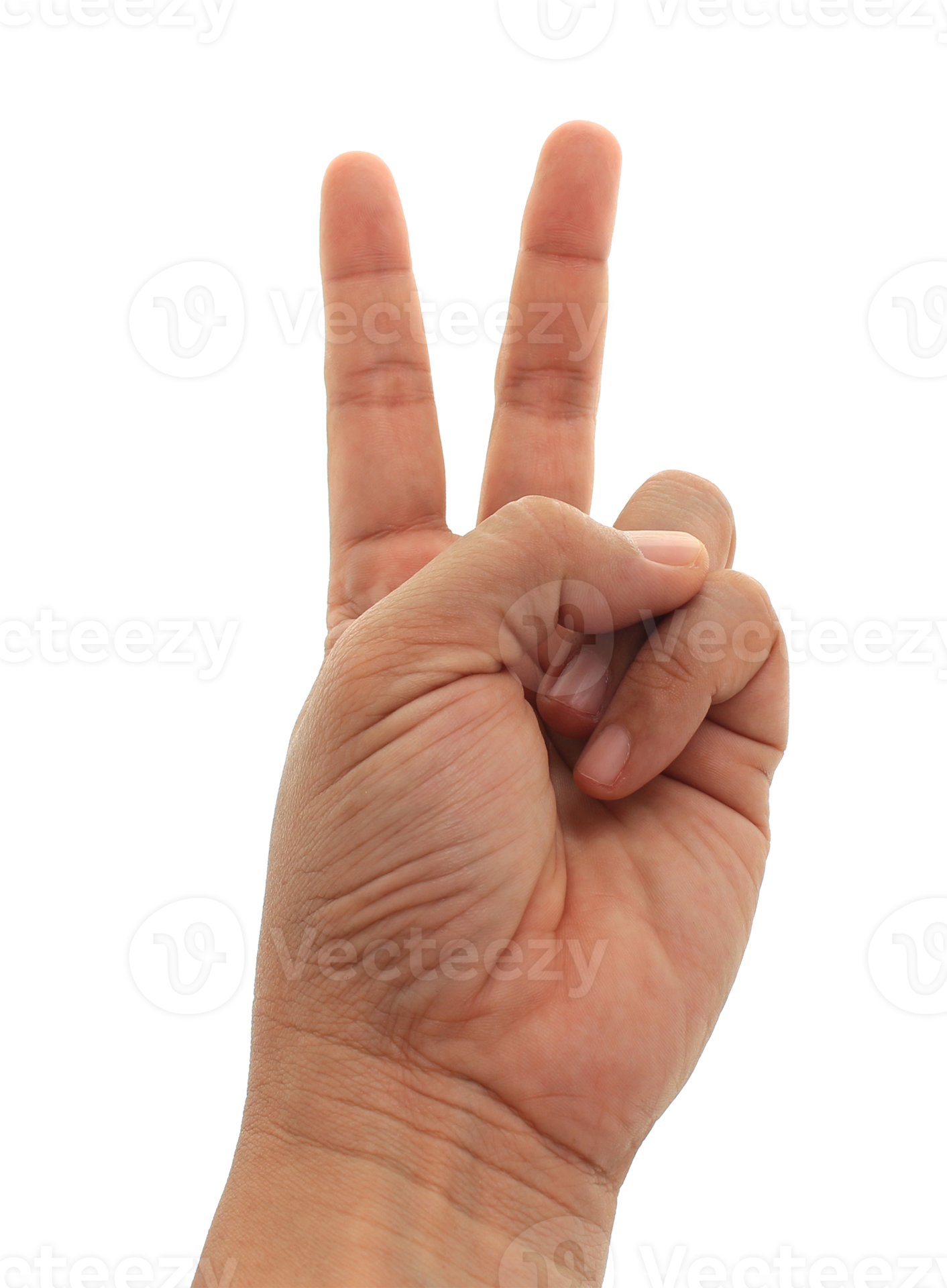 Hand With Two Fingers Up On Transparent Background Png File 9308982 Png