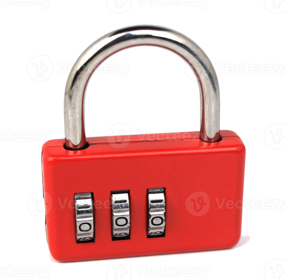Padlock key lock on transparent background png file
