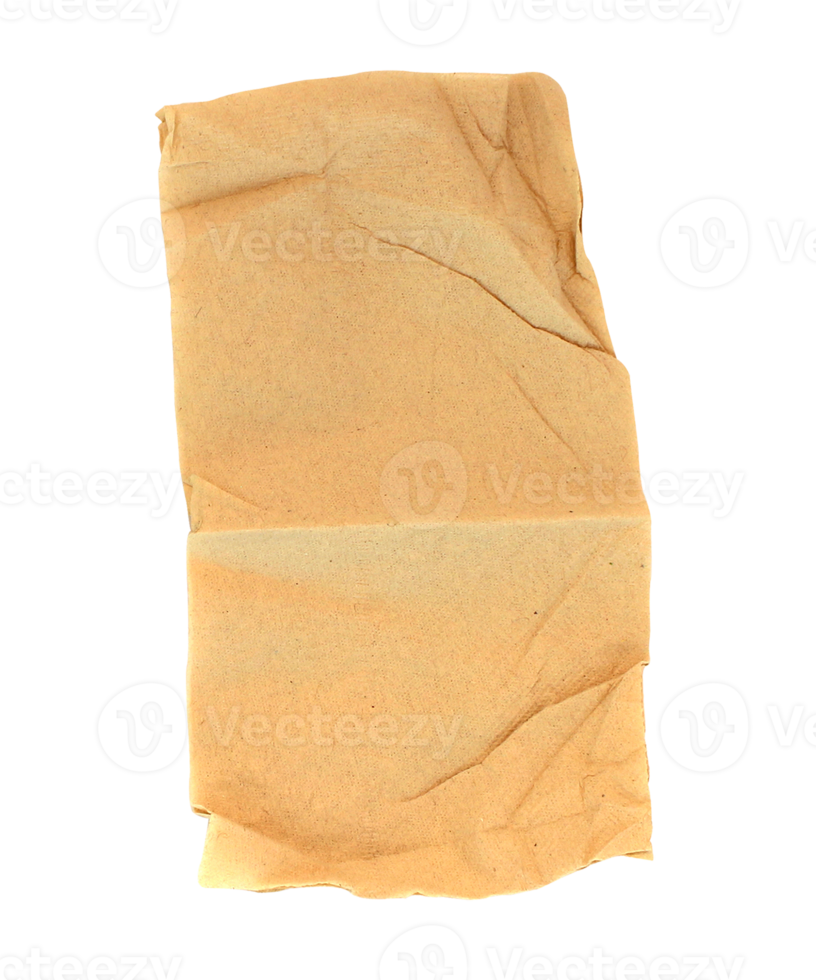 torn brown tissue paper on transparent background png file