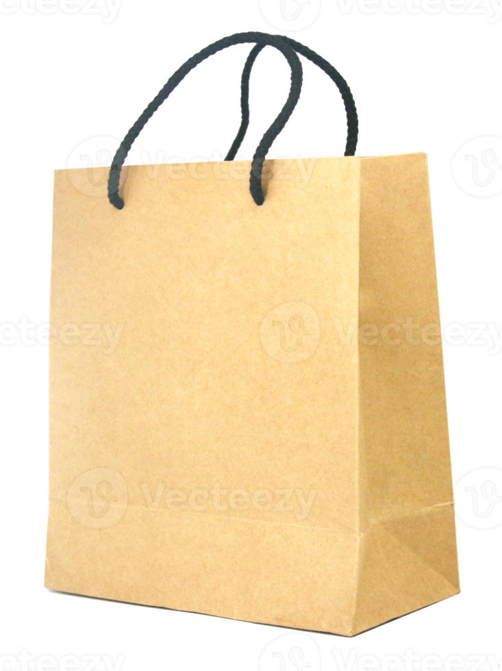 Blank brown paper bag isolated on white background png