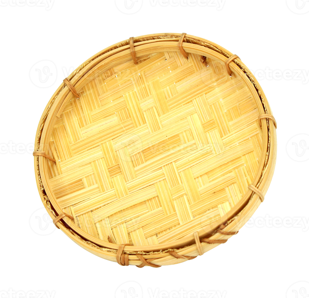 Webbed bamboo tray on transparent background png file