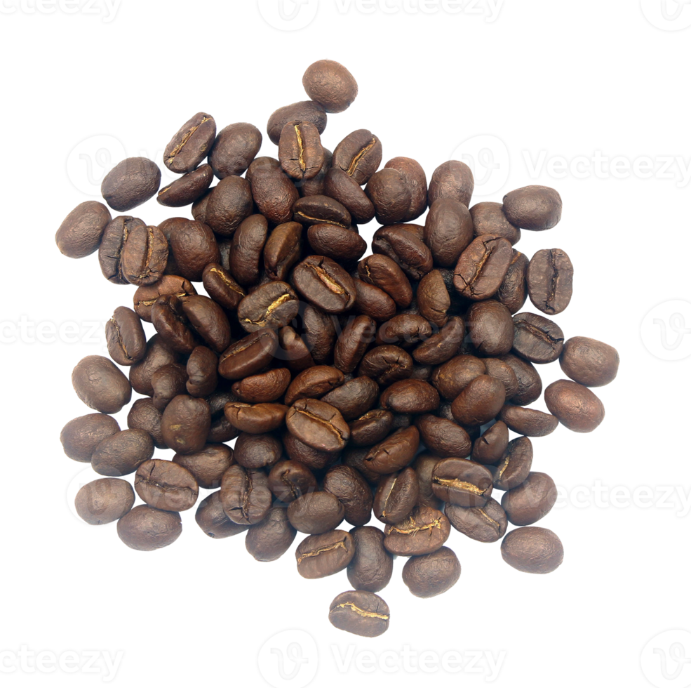 heap of coffee beans on transparent background png file