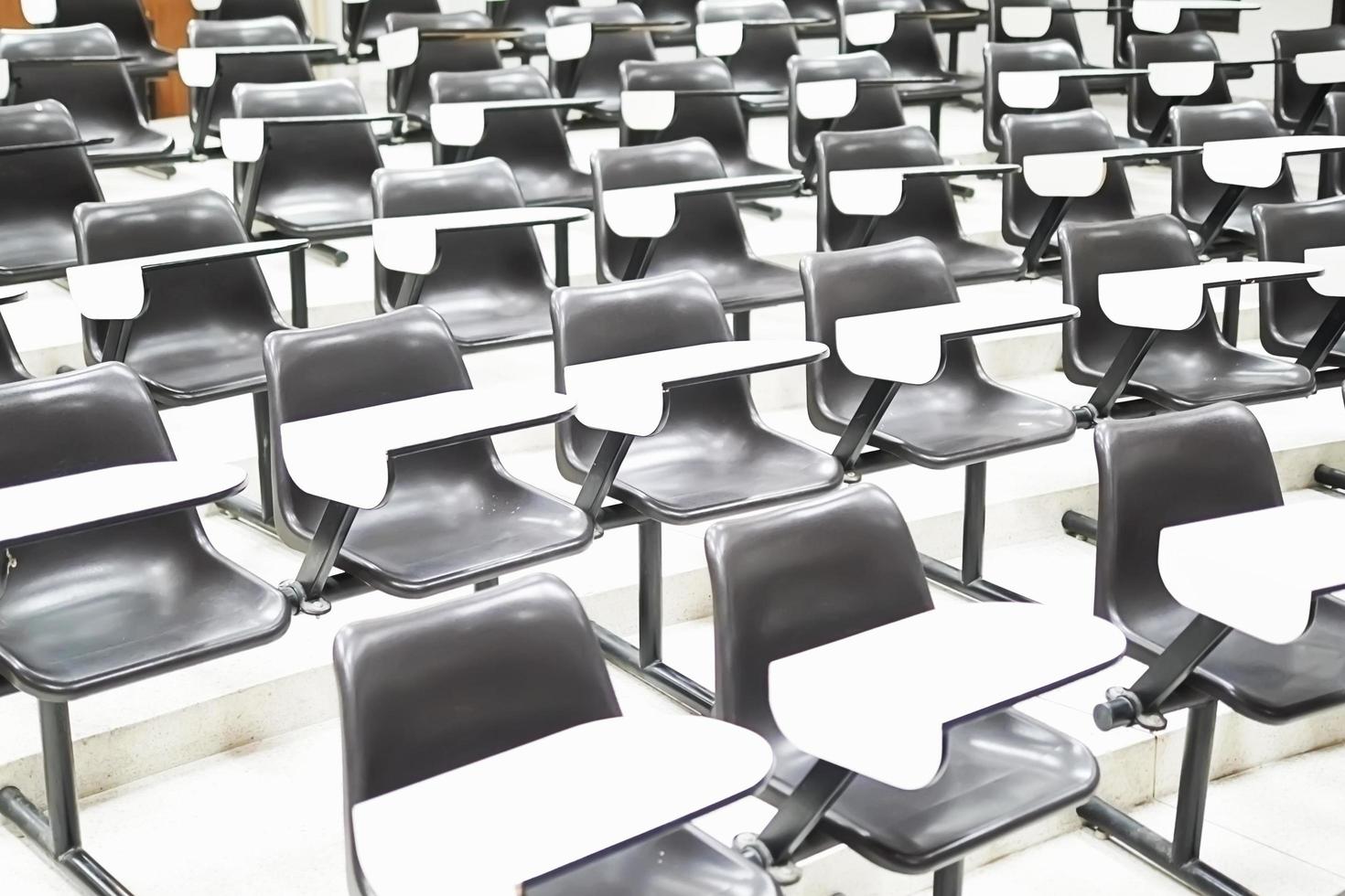 Empty seat row in lecture room photo