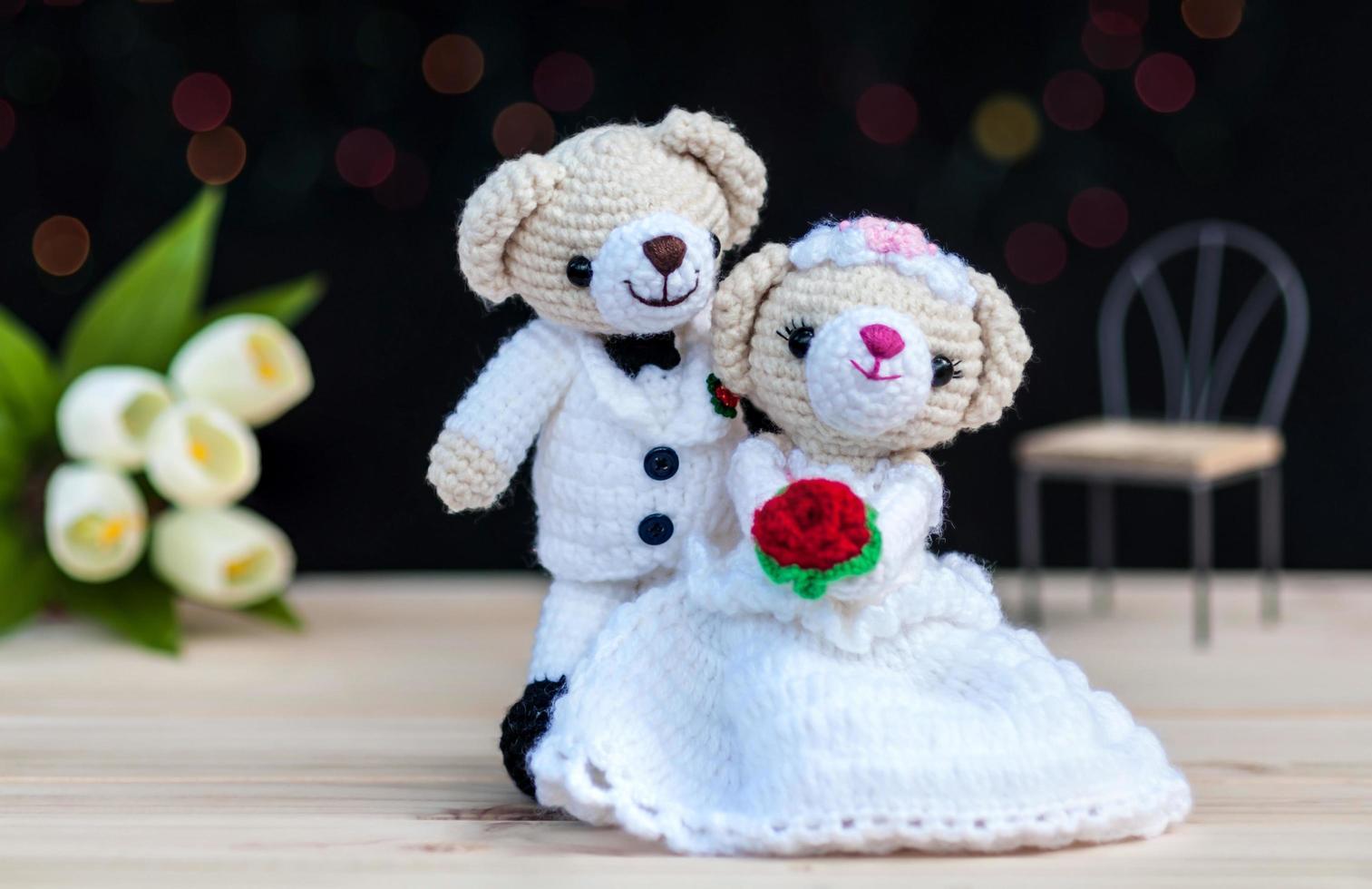 Lovely wedding bear dolls photo