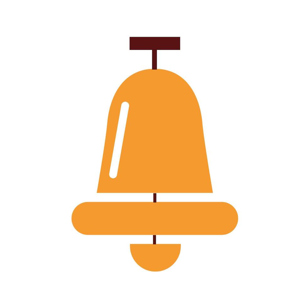 icono de estilo de sihouette de un color de fuente escolar de campana vector