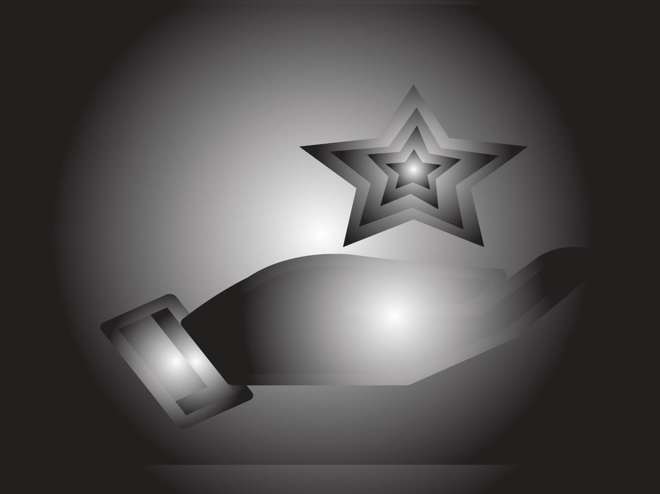 hand with star Filled Icon vector