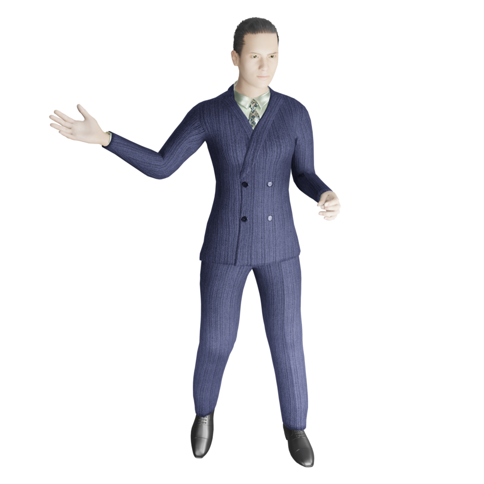 hombre de negocios en traje jóvenes en el trabajo ilustración 3d png