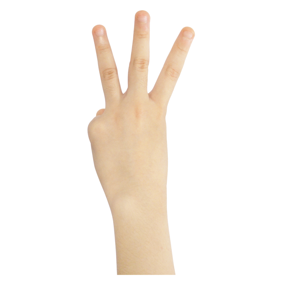 Numbering fingers from one to ten png