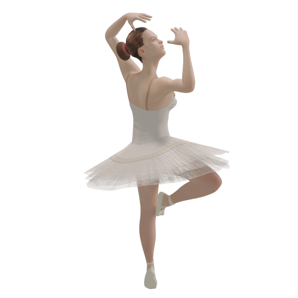 bailarina femenina en color crema ilustración 3d png