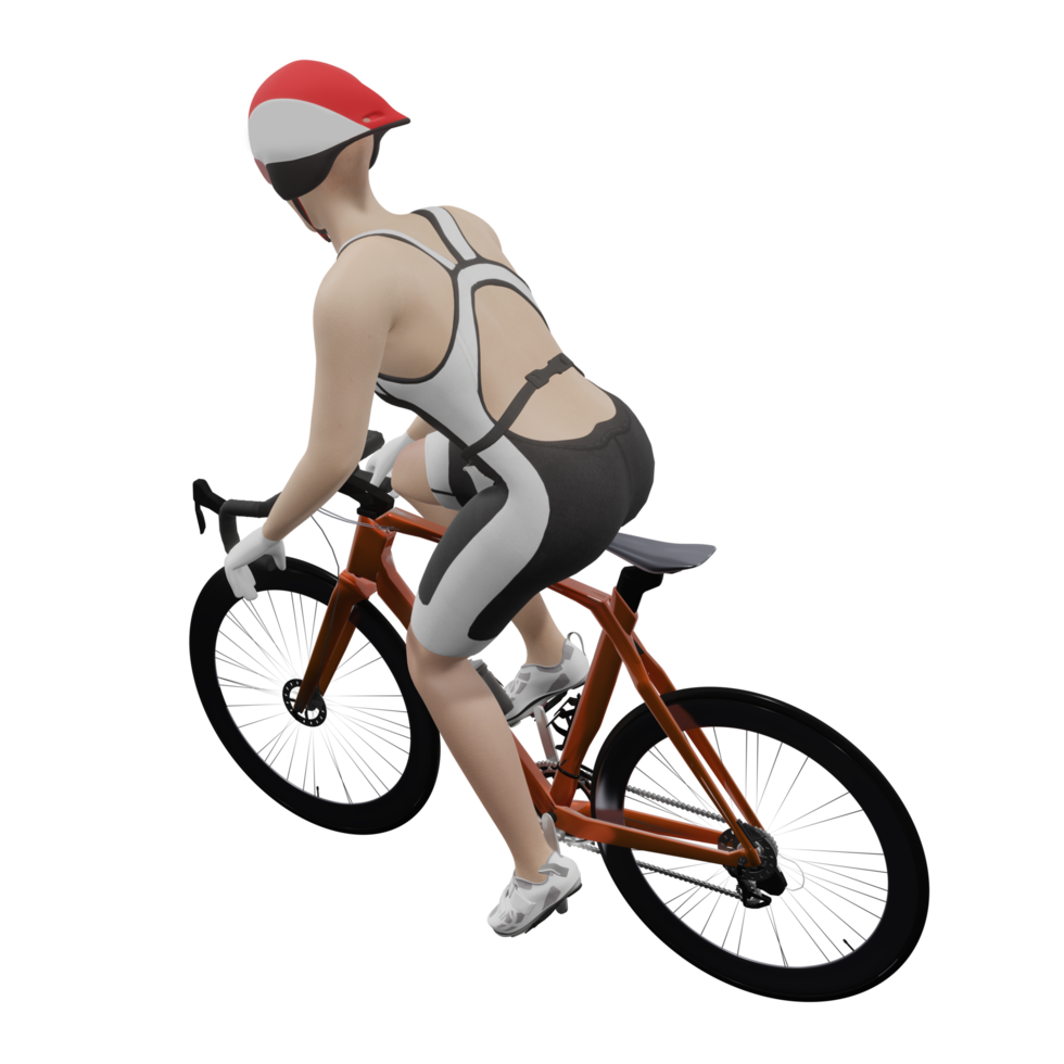 ilustração 3d de mulher de ciclista png