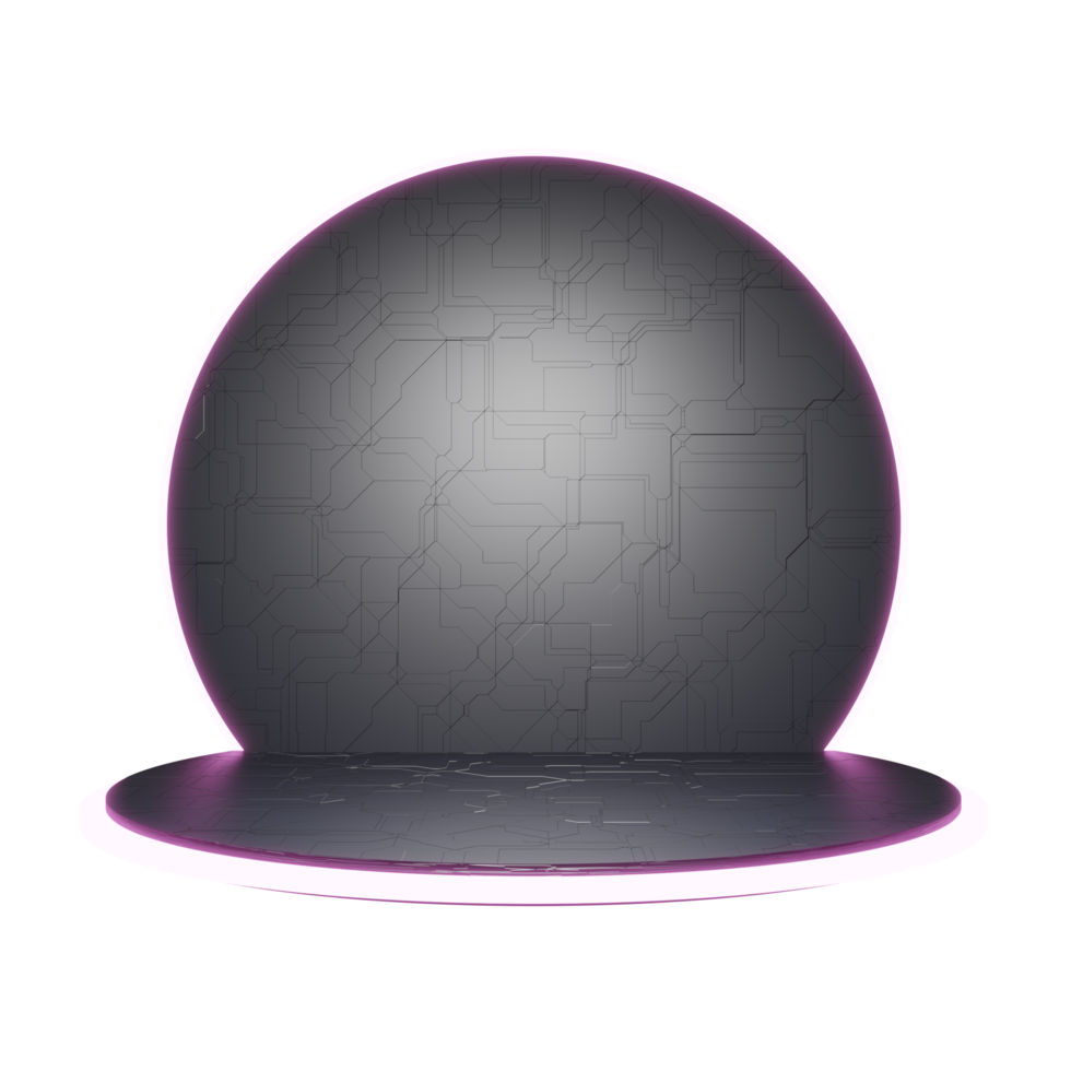 Circular podium. Futuristic neon and laser podium Technology 3D Illustration png