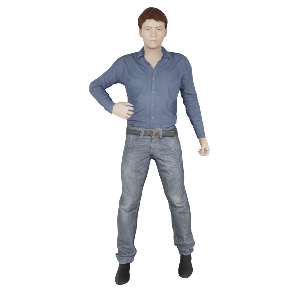 happy man model avatar man model human character 3d illustration png