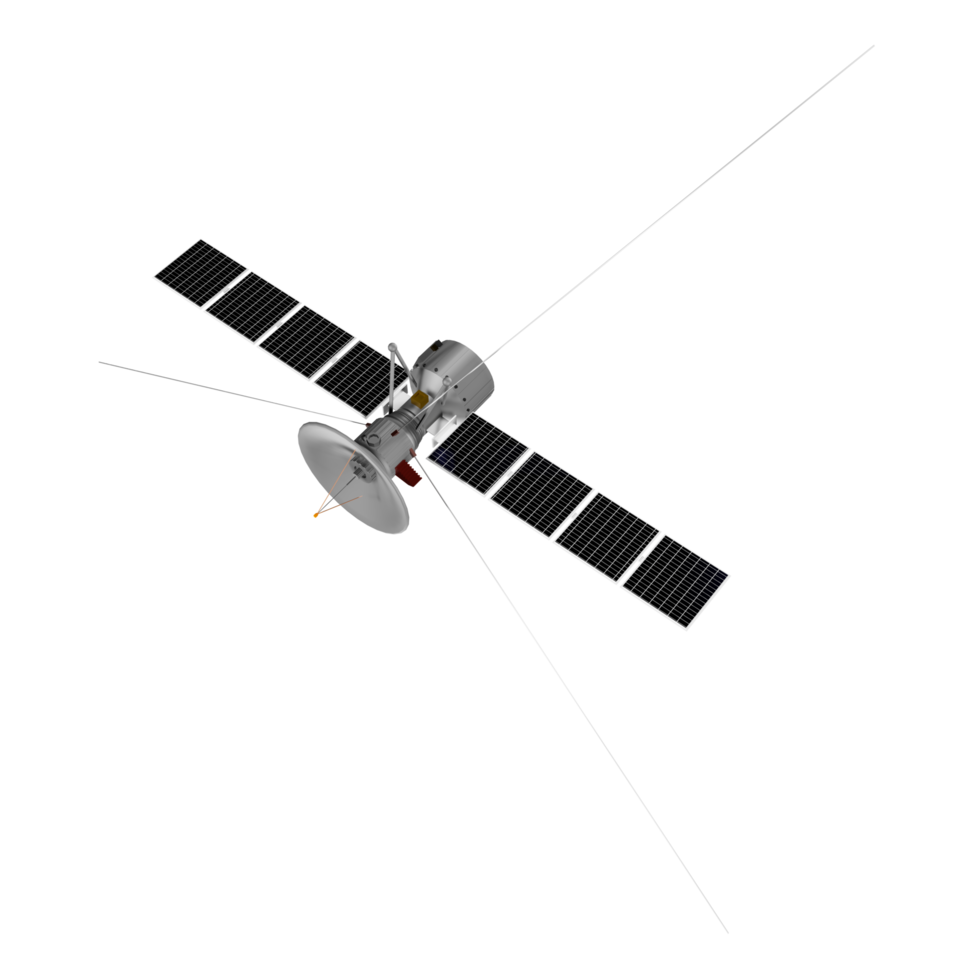 illustrazione 3d della rete telefonica di comunicazione via internet dell'astronave satellitare png