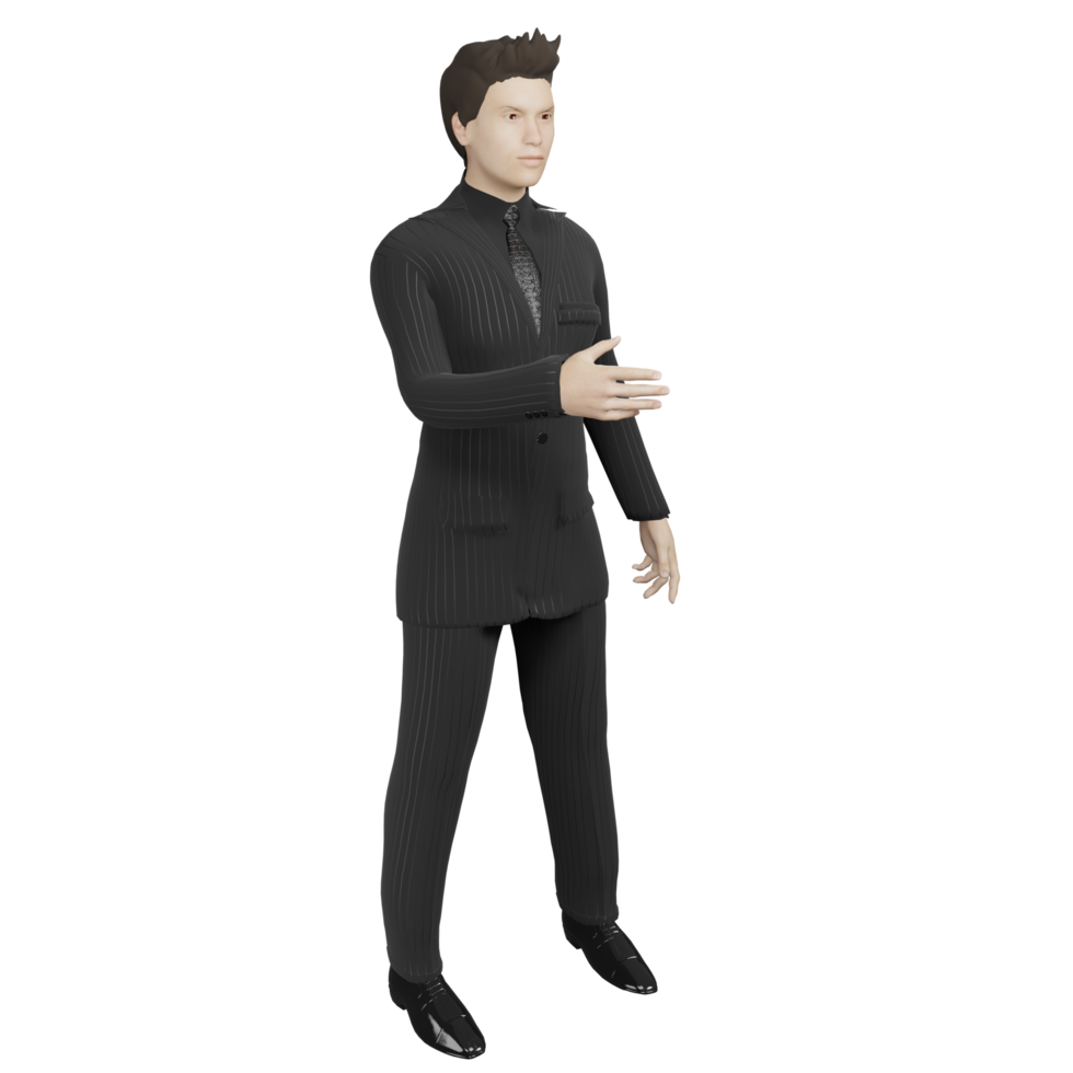 hombre de negocios en traje jóvenes en el trabajo ilustración 3d png