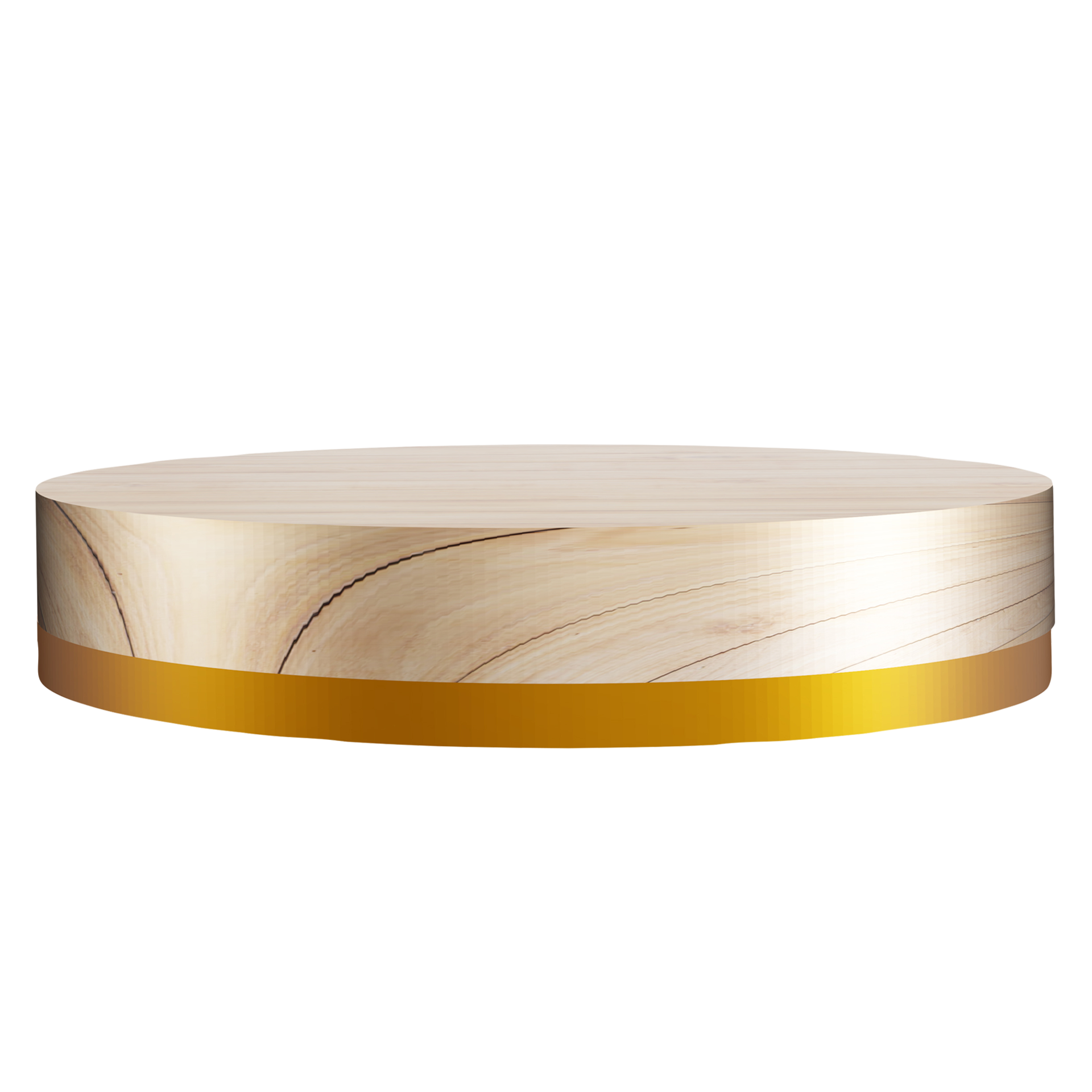 gold edged wooden podium Product display stand with wooden base 9311280 PNG