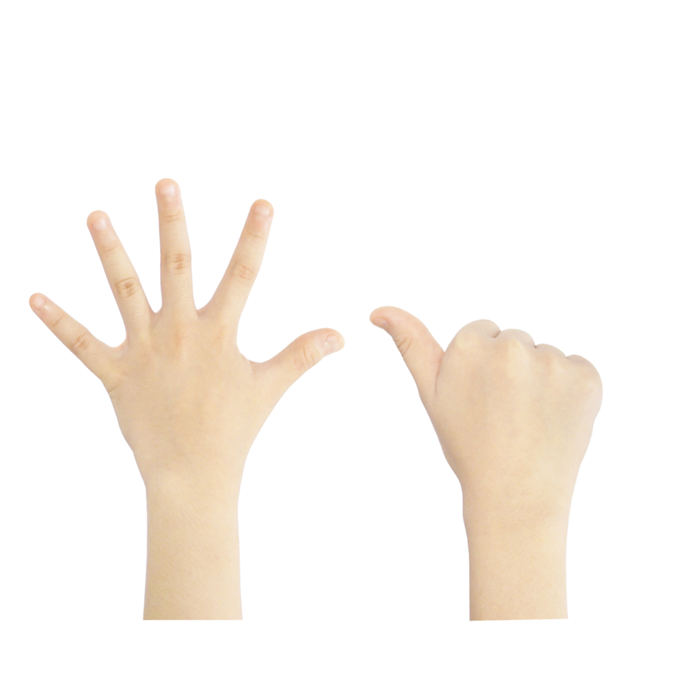 Numbering fingers from one to ten png