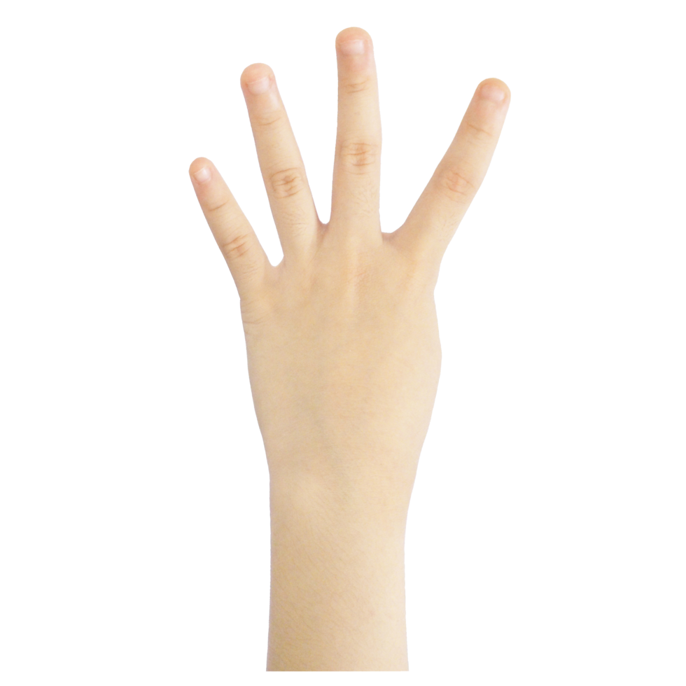 Numbering fingers from one to ten png