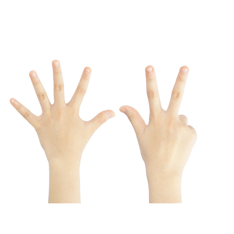 Numbering fingers from one to ten png