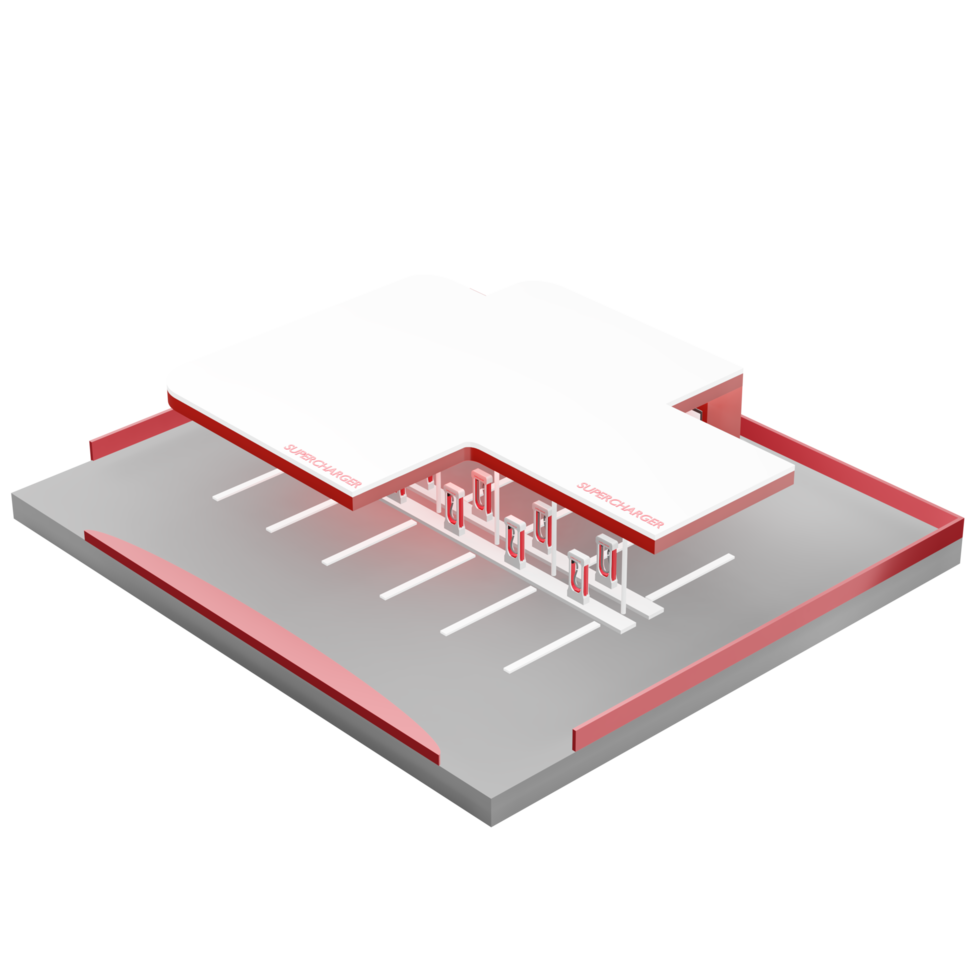 station de recharge de batterie de véhicule électrique nouvelle technologie énergétique illustration 3d png