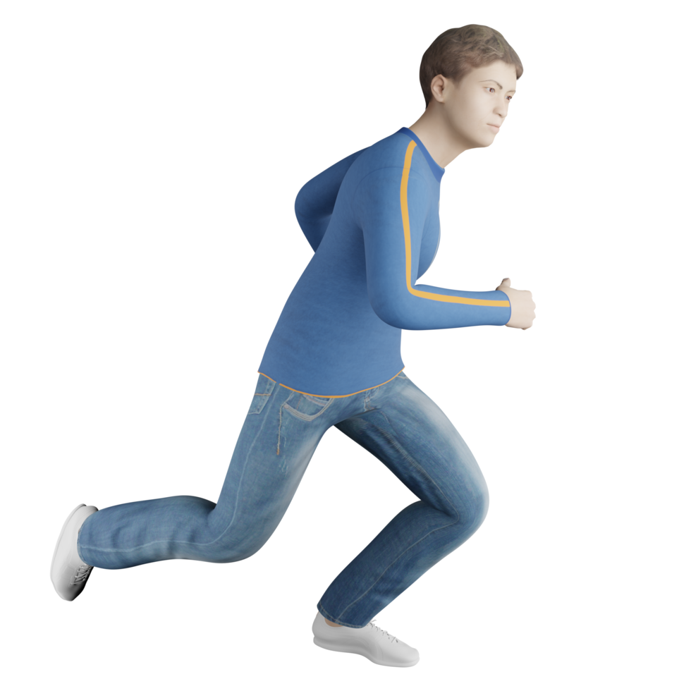 lycklig man modell avatar man modell mänsklig karaktär 3d illustration png