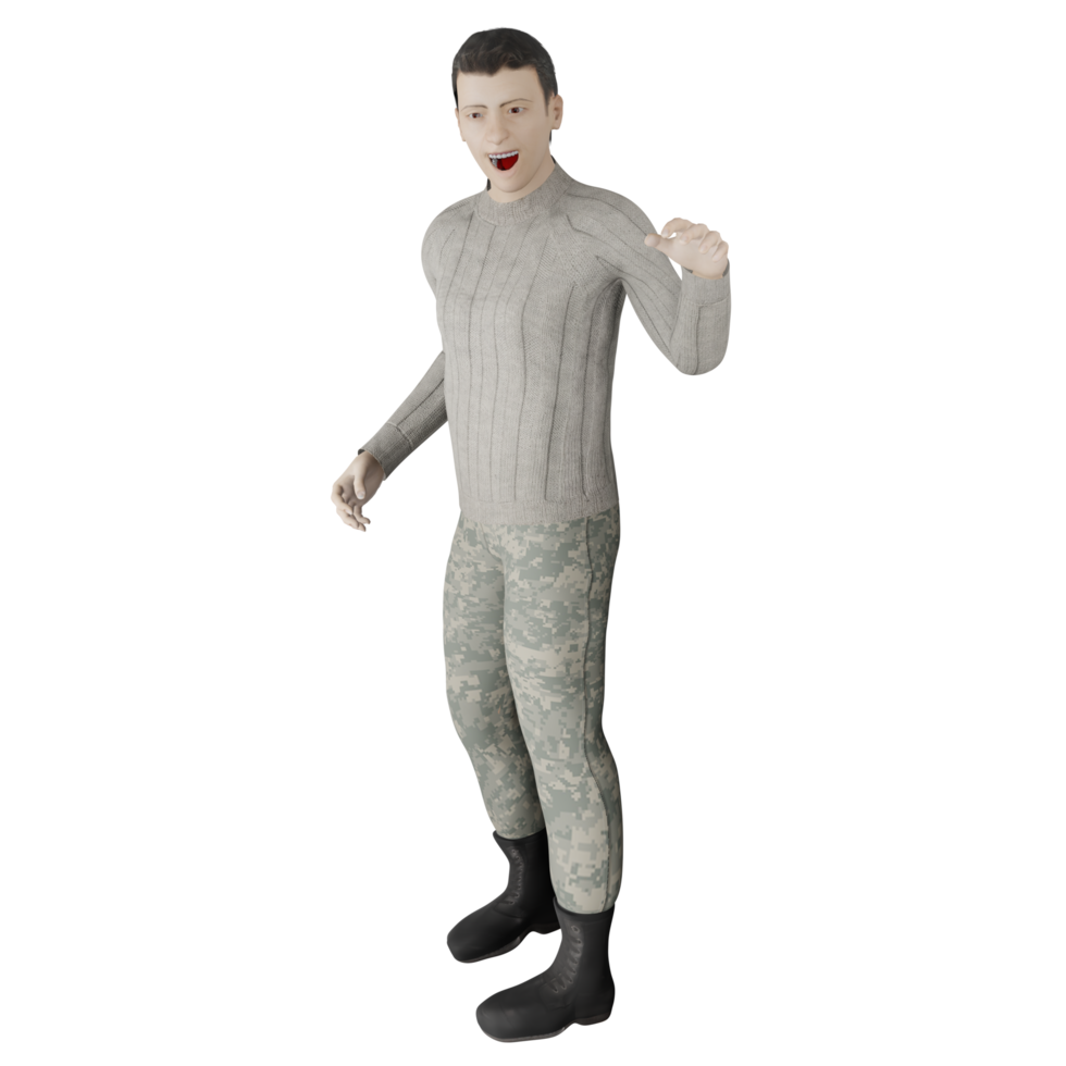 gelukkig man model avatar man model menselijk karakter 3d illustratie png