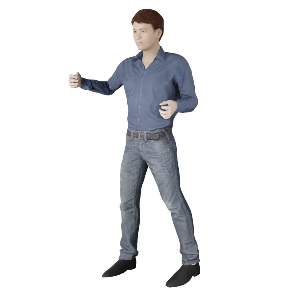 lycklig man modell avatar man modell mänsklig karaktär 3d illustration png