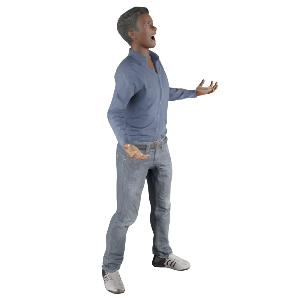 lycklig man modell avatar man modell mänsklig karaktär 3d illustration png