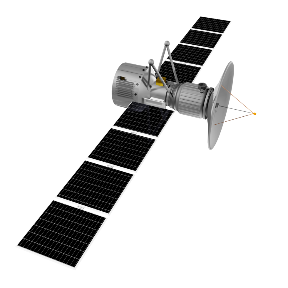 satélite nave espacial internet comunicação rede telefônica ilustração 3d png