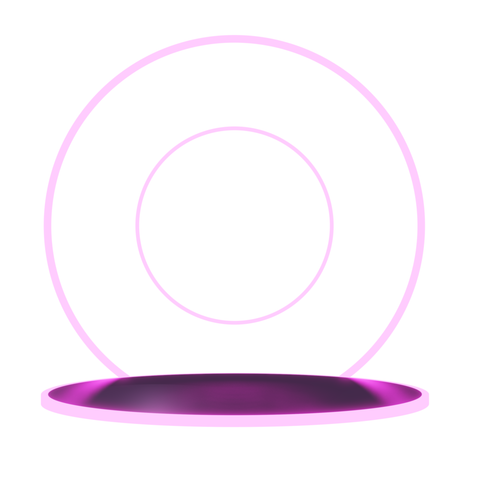 podium show Neon futuristic laser circle stand 3D Illustration png