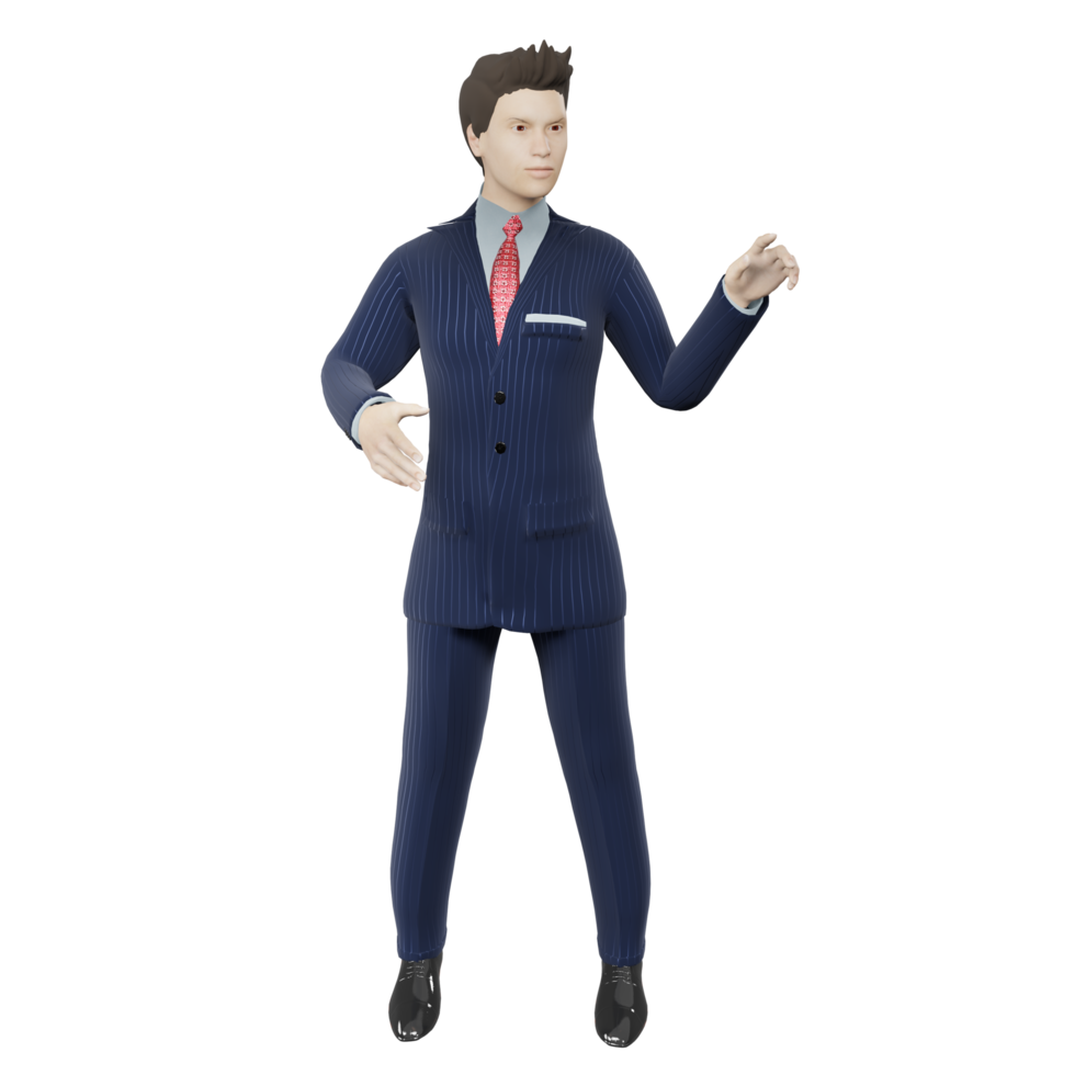 homme d'affaires en costume jeunes au travail illustration 3d png