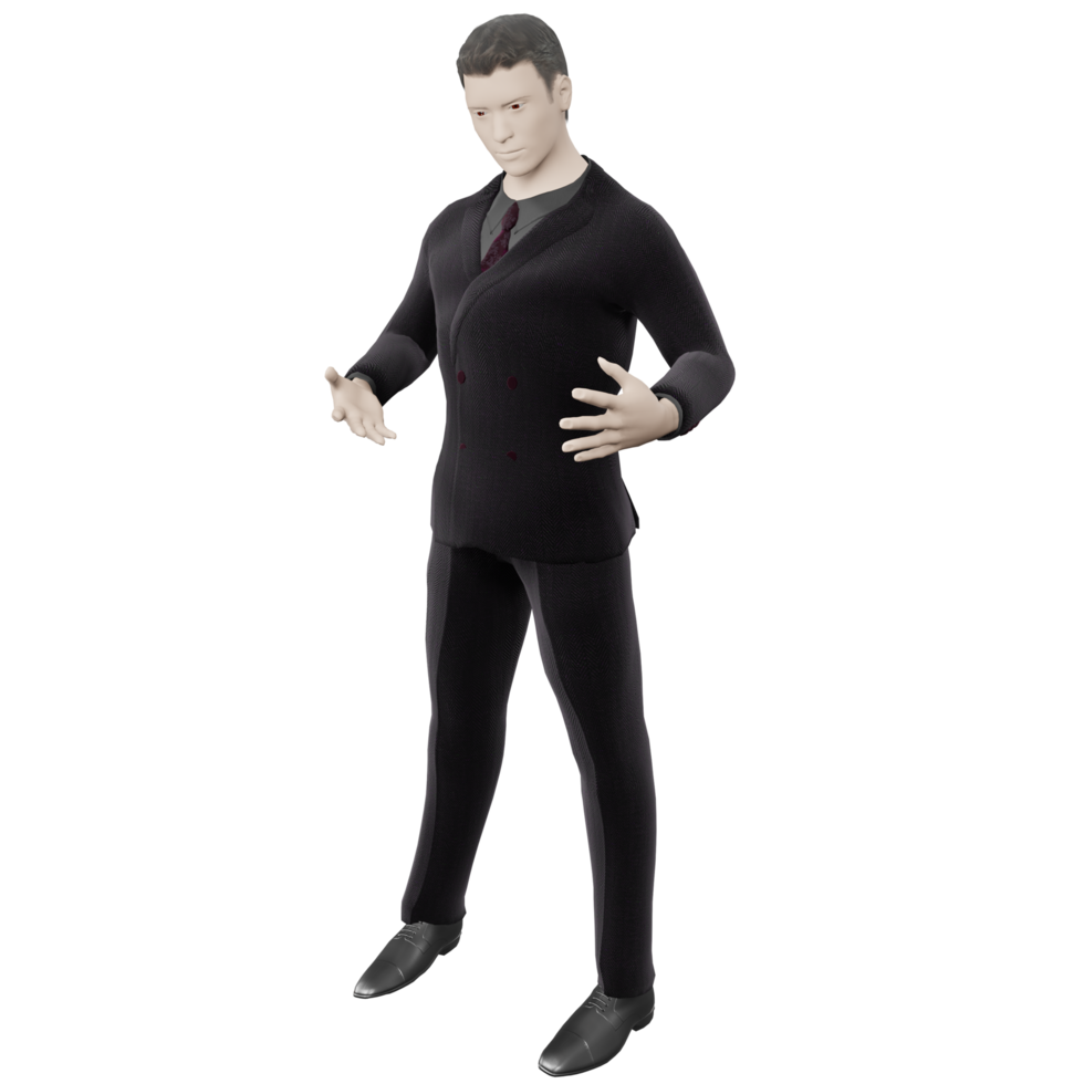 zakenman in pak jonge mensen op het werk 3d illustratie png