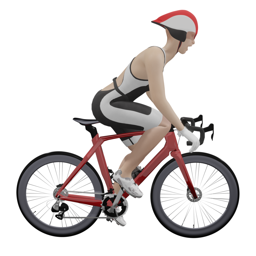 bicycle racer woman 3d illustration png