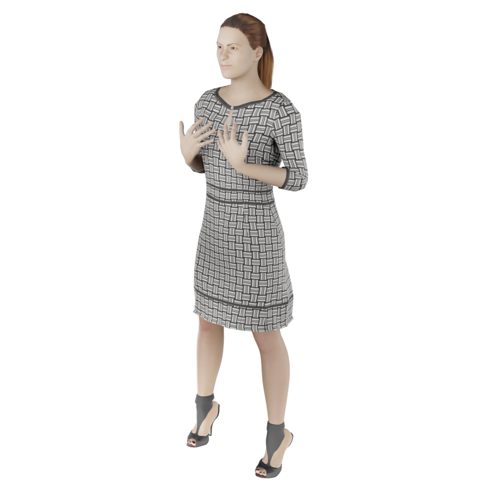 female model happy avatar female model human character 3d illustration png