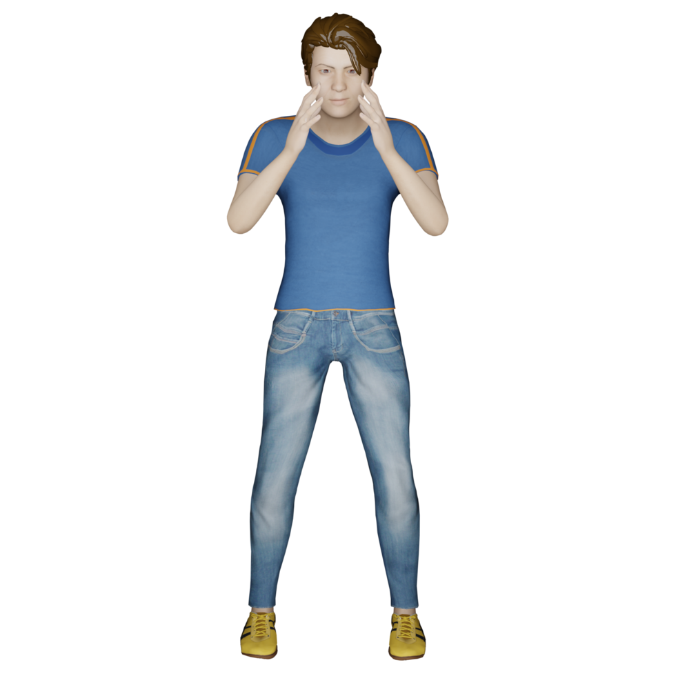 hombre feliz modelo avatar hombre modelo humano personaje 3d ilustración png