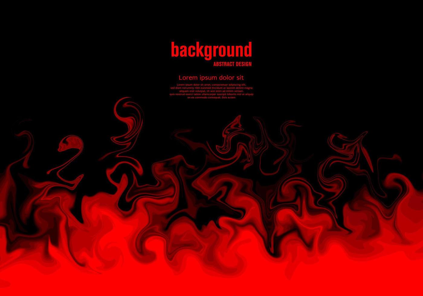 Black background with red abstract fire pattern vector