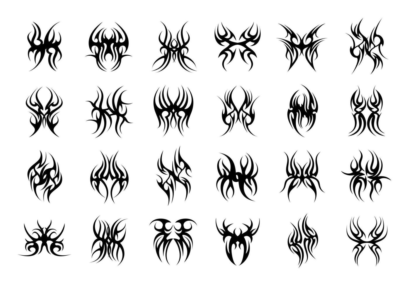 elementos de diseño para tatuajes de estilo tribal vector