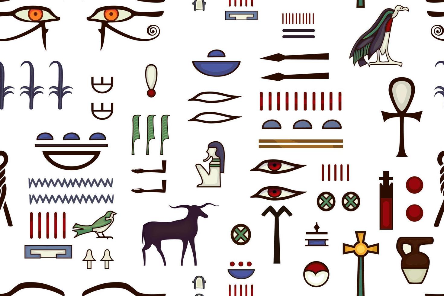 Ancient egypt symbol.Fabric.Seamless.Background.Egyptian. vector