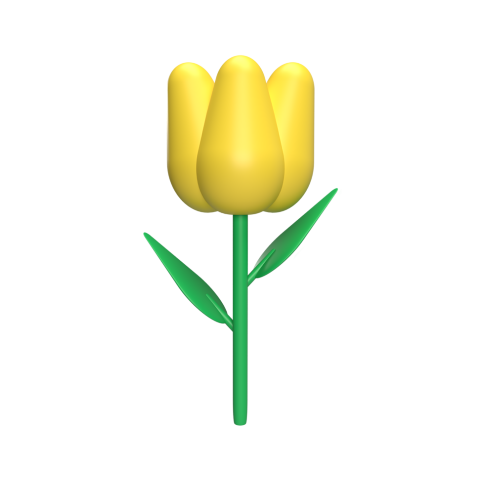 conceito de estilo dos desenhos animados modelo ícone 3d tulipa. renderizar ilustração png