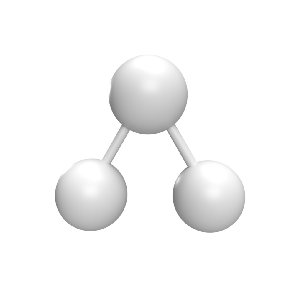 componentes atômicos 3d ícone modelo conceito de estilo dos desenhos animados. renderizar ilustração png