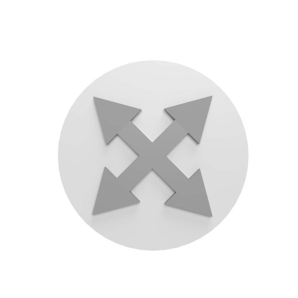 Arrow direction 3d icon model cartoon style concept. render illustration png