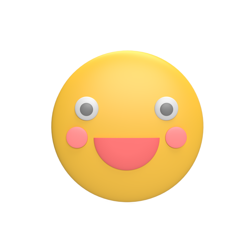 Emoticon 3d icon model cartoon style concept. render illustration png
