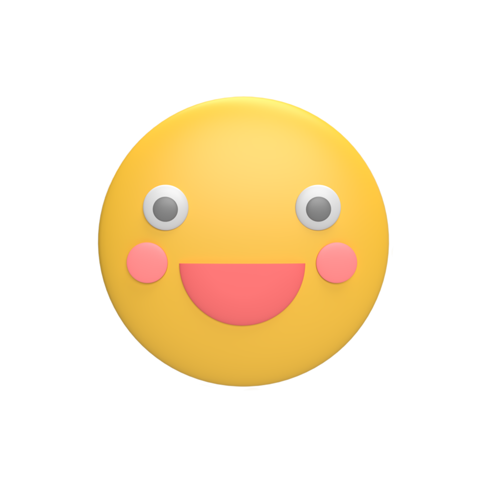 emoticon 3d pictogram model cartoon stijl concept. render illustratie png