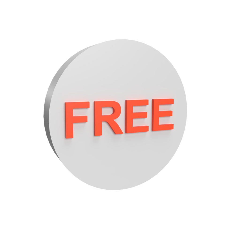 Free badge 3d icon model cartoon style concept. render illustration png