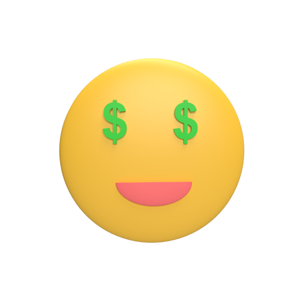 emoticon 3d pictogram model cartoon stijl concept. render illustratie png