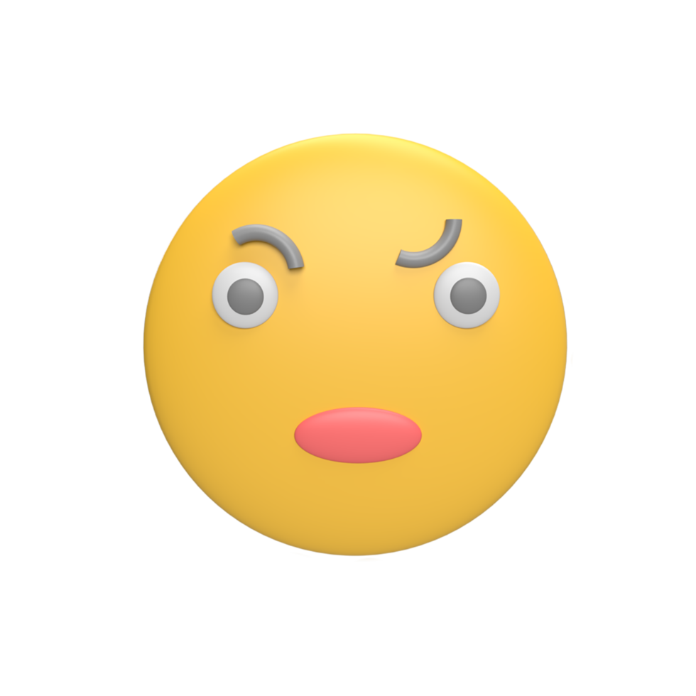 Emoticon 3d icon model cartoon style concept. render illustration png