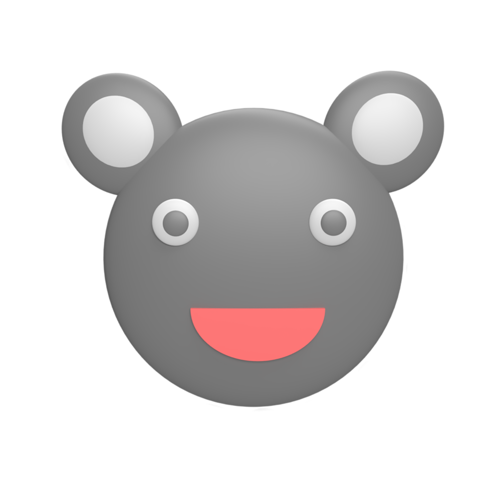 emoticon koala 3d ikon modell tecknad stil koncept. göra illustration png