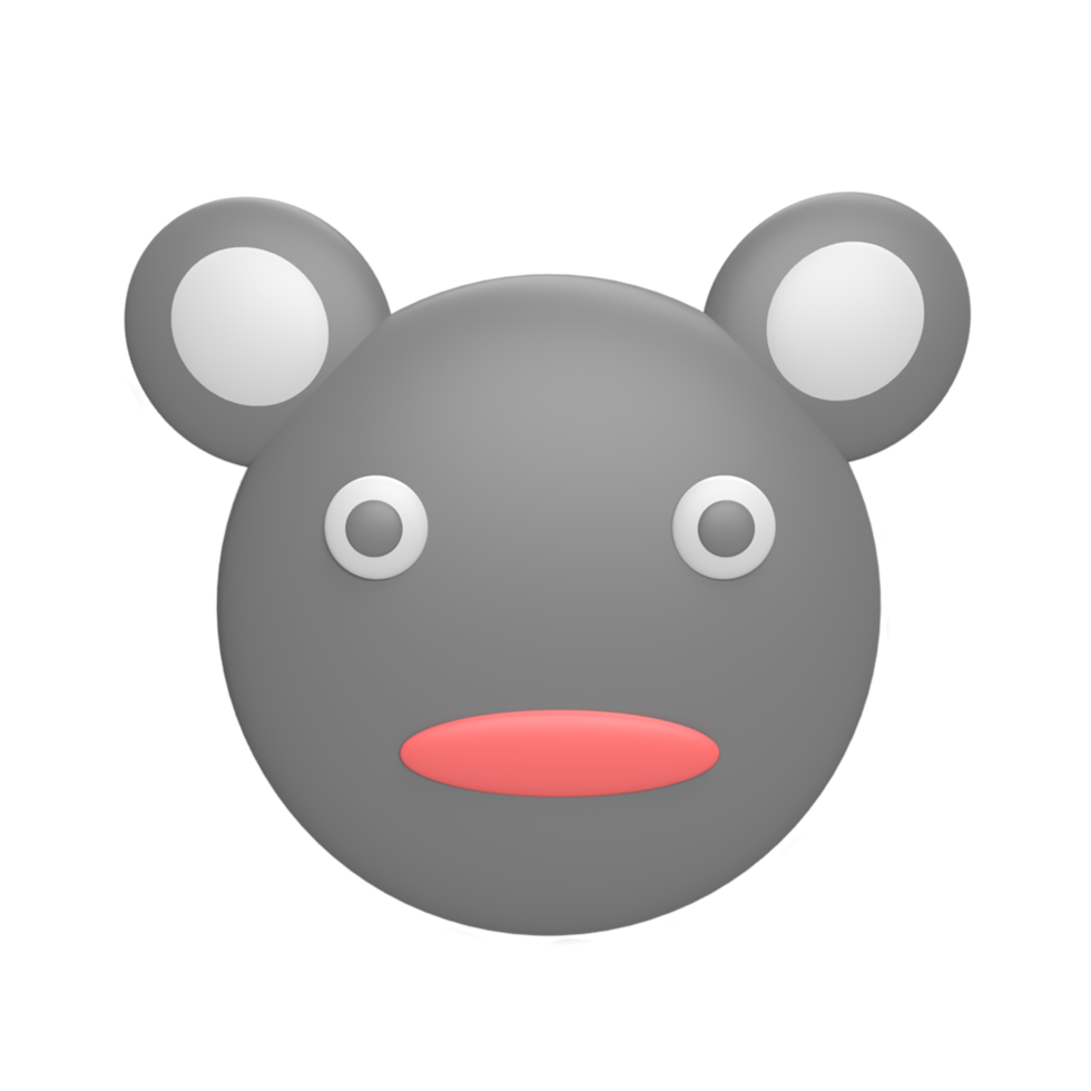 Emoticon koala 3d icon model cartoon style concept. render illustration png