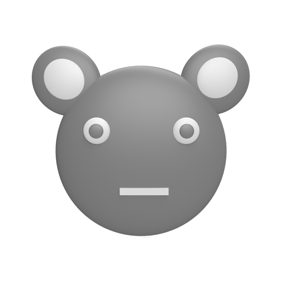 Emoticon koala 3d icon model cartoon style concept. render illustration png