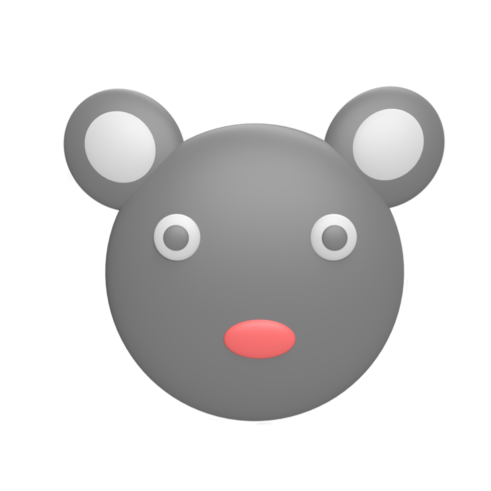 emoticon koala 3d pictogram model cartoon stijl concept. render illustratie png