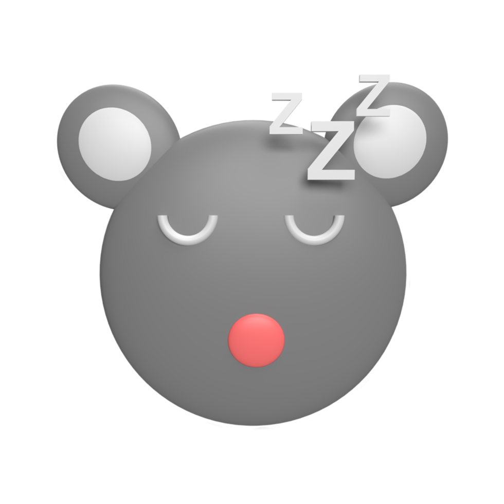 Emoticon koala 3d icon model cartoon style concept. render illustration png